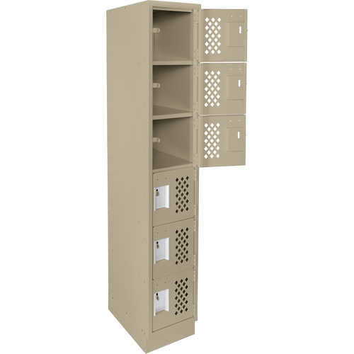 Assembled Lockerettes Clean Line Perforated Economy Lockers, 6 -tier, 18" x 72" x 12", Steel Southpoint Industrial Supply