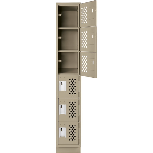 Assembled Lockerettes Clean Line Perforated Economy Lockers, 6 -tier, 18" x 72" x 12", Steel Southpoint Industrial Supply
