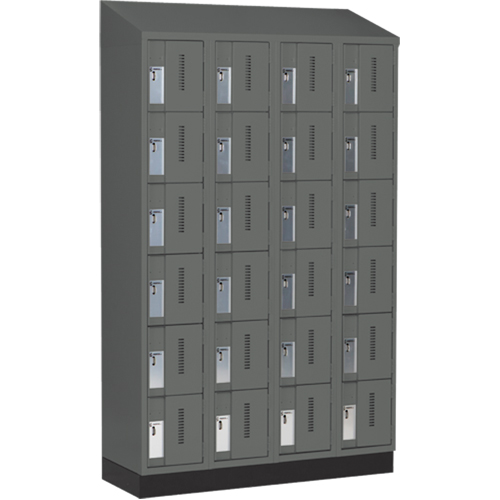 Concorde Heavy-Duty Lockers, 6 -tier, Bank of 4, 48" x 18" x 82", Steel, Charcoal, Welded (Assembled) Southpoint Industrial Supply