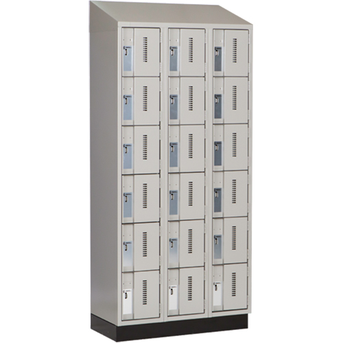 Concorde Heavy-Duty Lockers, 6 -tier, Bank of 3, 36" x 18" x 82", Steel, Grey, Welded (Assembled) Southpoint Industrial Supply