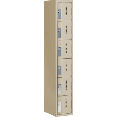 Casiers robustes Concorde, 6 niveaux, 12" x 18" x 72", Acier, Beige, Soud&eacute; (assembl&eacute;) Southpoint Industrial Supply
