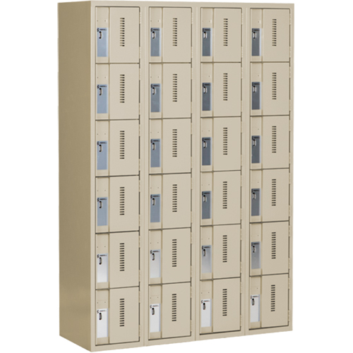 Casiers robustes Concorde, 6 niveaux, Bloc de 4, 48" x 18" x 72", Acier, Beige, Soud&eacute; (assembl&eacute;) Southpoint Industrial Supply