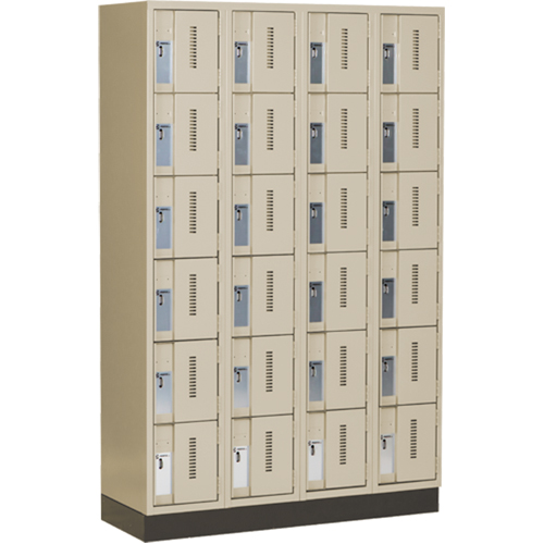 Concorde Heavy-Duty Lockers, 6 -tier, Bank of 4, 48" x 18" x 76", Steel, Beige, Welded (Assembled) Southpoint Industrial Supply