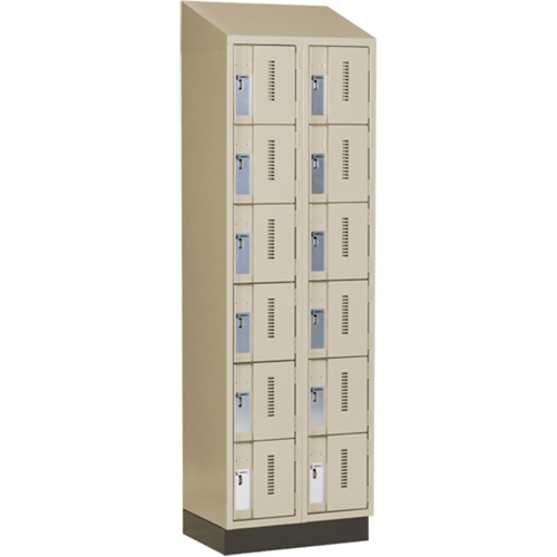 Casiers robustes Concorde, 6 niveaux, Bloc de 2, 24" x 18" x 82", Acier, Beige, Soud&eacute; (assembl&eacute;) Southpoint Industrial Supply