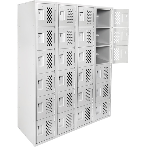 Clean Line Lockerettes, 6 -tier, Bank of 4, 18" x 72" x 12", Steel Southpoint Industrial Supply