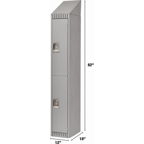 Casiers, 2 niveaux, 12" x 18" x 82", Acier, Gris, D&eacute;mont&eacute; Southpoint Industrial Supply