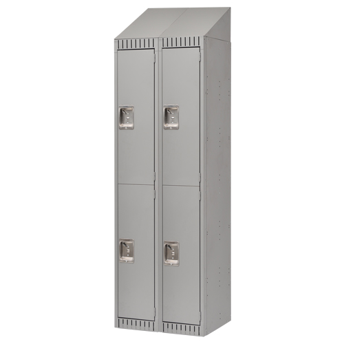 Casiers, 2 niveaux, Bloc de 2, 24" x 18" x 82", Acier, Gris, D&eacute;mont&eacute; Southpoint Industrial Supply
