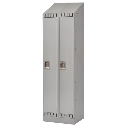 Assembled Lockers, Bank of 2, 24" x 18" x 72", Steel, Grey, Rivet (Assembled) Southpoint Industrial Supply