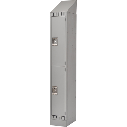 Lockers, 2 -tier, 12" x 18" x 86", Steel, Grey, Knocked Down Southpoint Industrial Supply