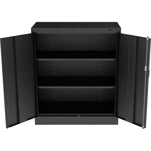 Armoire standard &agrave; hauteur de comptoir, Acier, 2 Tablettes, 42" h x 36" la x 18" P, Noir Southpoint Industrial Supply