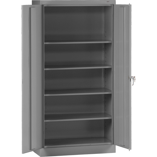 Standard Storage Cabinet, Steel, 4 Shelves, 72" H x 36" W x 18" D, Grey Southpoint Industrial Supply