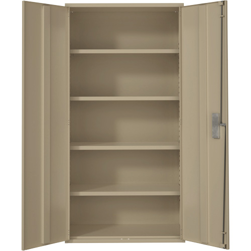 Hi-Boy Storage Cabinet, Steel, 4 Shelves, 72" H x 36" W x 18" D, Beige Southpoint Industrial Supply