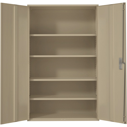 Extra Wide Hi-Boy Storage Cabinet, Steel, 4 Shelves, 72" H x 48" W x 24" D, Beige Southpoint Industrial Supply