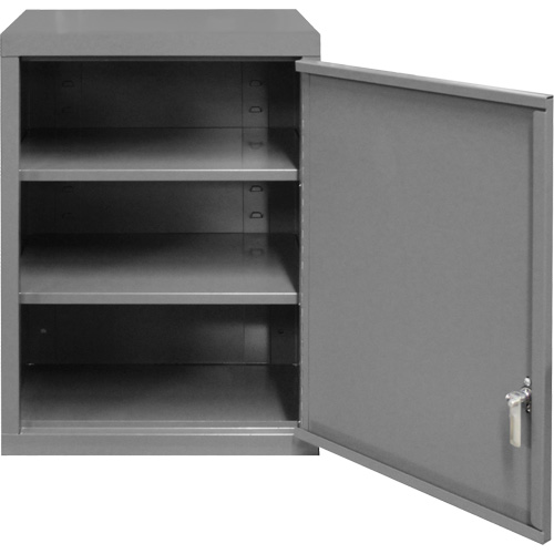Wall-Mounted Cabinet, 27" H x 13-11/16" W x 18" D, 2 Shelves, Steel, Grey Southpoint Industrial Supply