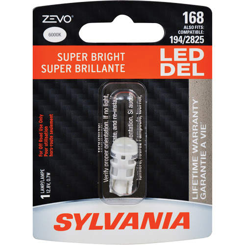 168 Zevo&reg; Mini Automotive Bulb, LED, 0.7 W, White Southpoint Industrial Supply