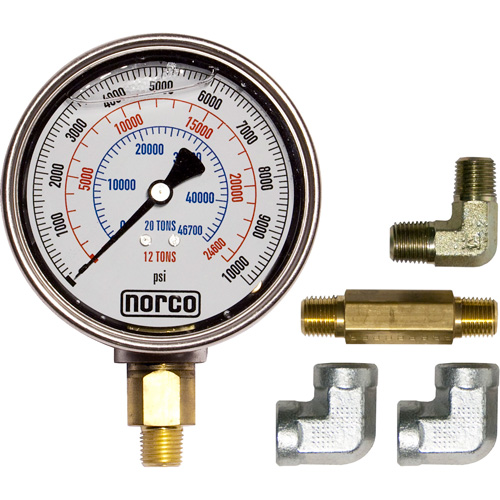 Manom&egrave;tre hydraulique avec raccords,  4", Fixation inf&eacute;rieure, Analogique Southpoint Industrial Supply