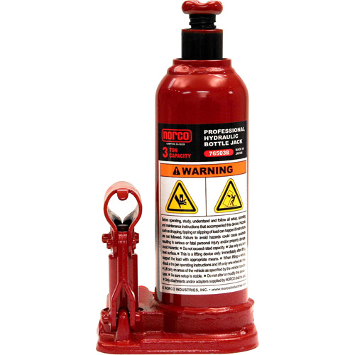 Bottle Jack, 3 Ton(s), Manual Hydraulic, 15-9/16" Raised Height Southpoint Industrial Supply