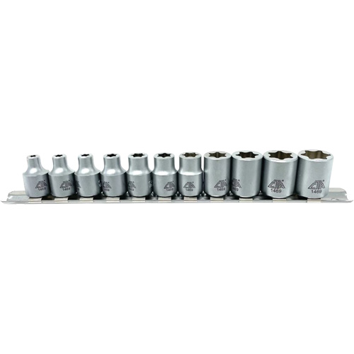 Flat-Cut E-"Star" Socket Set, 11 Pieces, 3/8" Drive Size Southpoint Industrial Supply