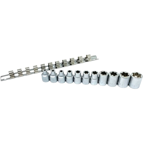 Flat-Cut E-"Star" Socket Set, 11 Pieces, 3/8" Drive Size Southpoint Industrial Supply