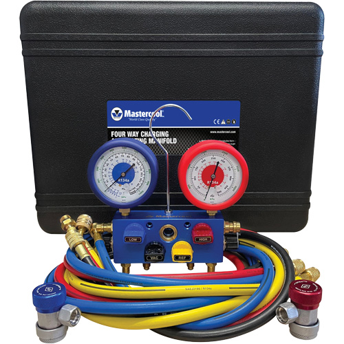 Ensemble de jauge &agrave; collecteur en aluminium 4 voies R134A Southpoint Industrial Supply