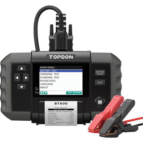 BT600 12V Battery & 12V/24V System Tester with Built-in Printer Southpoint Industrial Supply