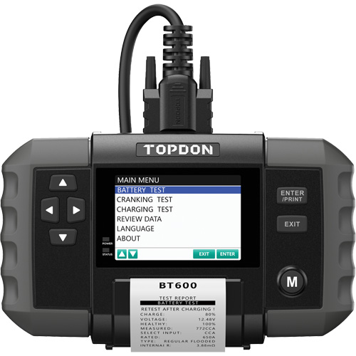 BT600 12V Battery & 12V/24V System Tester with Built-in Printer Southpoint Industrial Supply