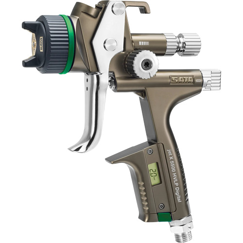 Pistolet de peinture de premi&egrave;re qualit&eacute; pour peinture automobile avec psi num&eacute;rique X5500 HVLP 1,2 I RPS D, Entr&eacute;e d'air 1/4" NPT, 15,19 pi³/min, Capacit&eacute; 0,6 L/0,9 L, 0,17 psi Southpoint Industrial Supply