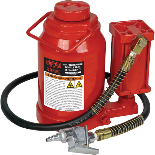 Cric-bouteille hydraulique de hauteur standard, 30 tonne(s), Air comprim&eacute;/hydraulique, 19-7/10" Hauteur &eacute;lev&eacute;e Southpoint Industrial Supply