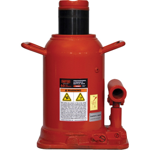 Cric-bouteille professionnel, 60 tonne(s), 18-11/16" Hauteur &eacute;lev&eacute;e Southpoint Industrial Supply