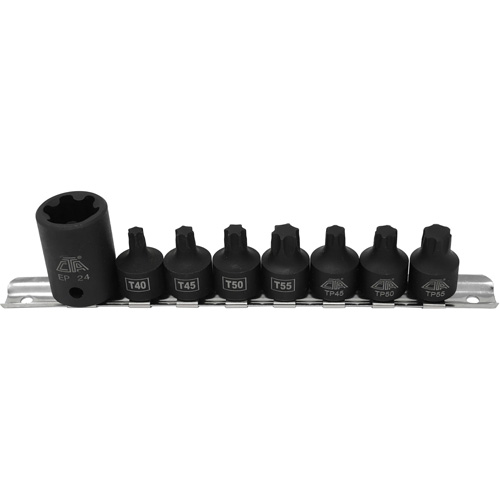 Pickup Truck Bed Bolt Socket/Bit Set, 8 Pieces, 1/2"/3/8" Drive Size Southpoint Industrial Supply