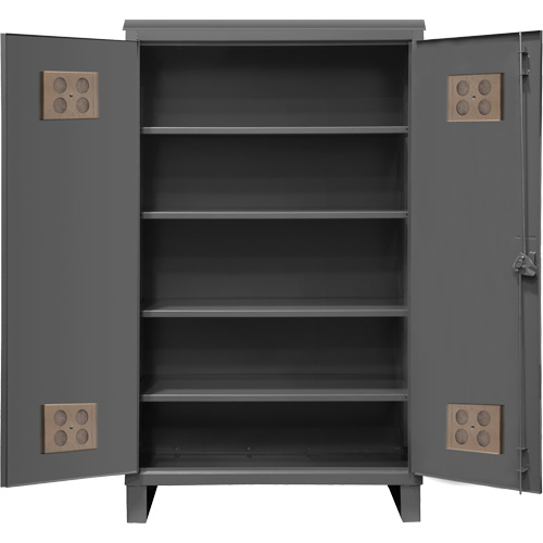 Armoire ext&eacute;rieure robuste, Acier, 4 Tablettes, 78" h x 48" la x 24" P, Gris Southpoint Industrial Supply