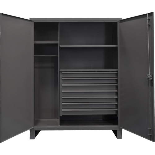 Extra Heavy-Duty Wardrobe Cabinet, Steel, 48" W x 24" D x 78" H, Grey Southpoint Industrial Supply