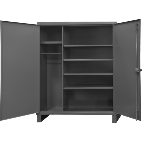 Extra Heavy-Duty Wardrobe Cabinet, Steel, 60" W x 24" D x 78" H, Grey Southpoint Industrial Supply
