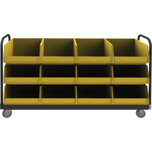 Mobile Tub Rack, Double-sided, 12 bins, 78" W x 18" D x 47" H Southpoint Industrial Supply