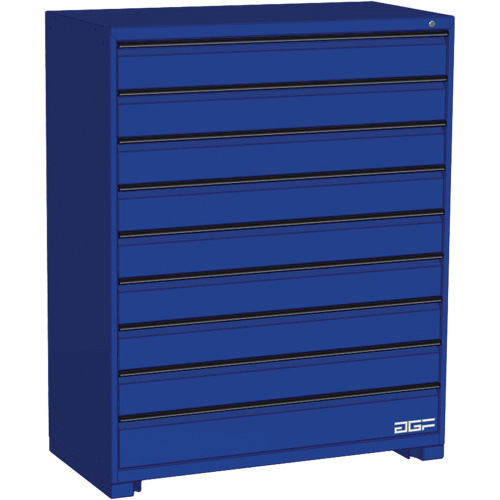 Armoire &agrave; tiroirs modulaire, 9 tiroirs, 48" la x 24" p x 60" h, Bleu Southpoint Industrial Supply