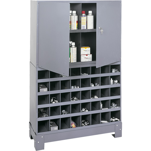Modular Small Parts Storage Unit, Steel, 0 Drawers, 33-3/4" x 12-1/4" x 53-1/2", Grey Southpoint Industrial Supply