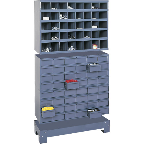 Modular Small Parts Storage Unit, Steel, 48 Drawers, 33-3/4" x 12-1/4" x 58-3/8", Grey Southpoint Industrial Supply