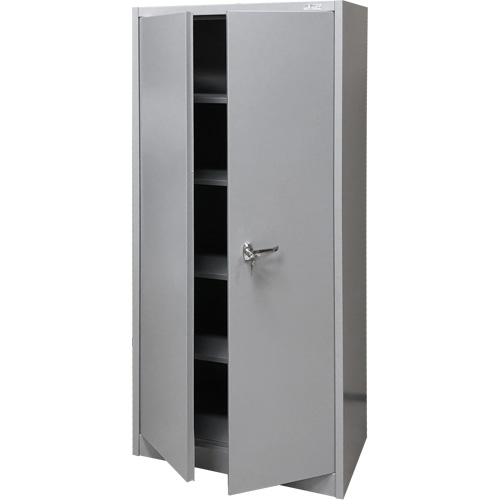 Storage Cabinet, Steel, 4 Shelves, 66" H x 30" W x 15" D, Grey Southpoint Industrial Supply