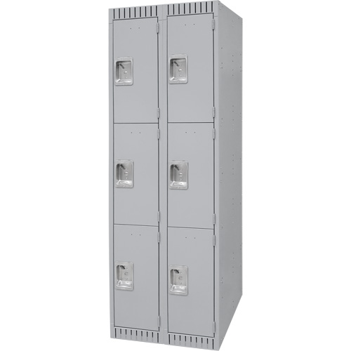 Casiers, 3 niveaux, Bloc de 2, 24" x 18" x 72", Acier, Gris, D&eacute;mont&eacute; Southpoint Industrial Supply