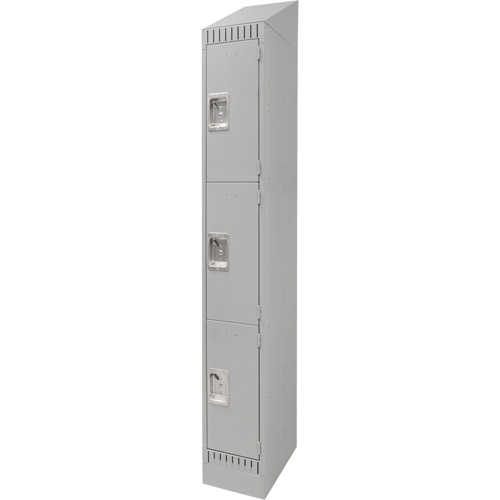 Lockers, 3 -tier, 12" x 18" x 86", Steel, Grey, Knocked Down Southpoint Industrial Supply
