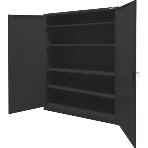 Storage Cabinet, Steel, 4 Shelves, 78" H x 48" W x 24" D, Black Southpoint Industrial Supply