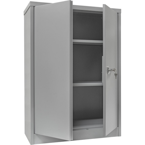 Armoire de rangement &agrave; hauteur de comptoir, Acier, 2 Tablettes, 42" h x 30" la x 15" P, Gris Southpoint Industrial Supply