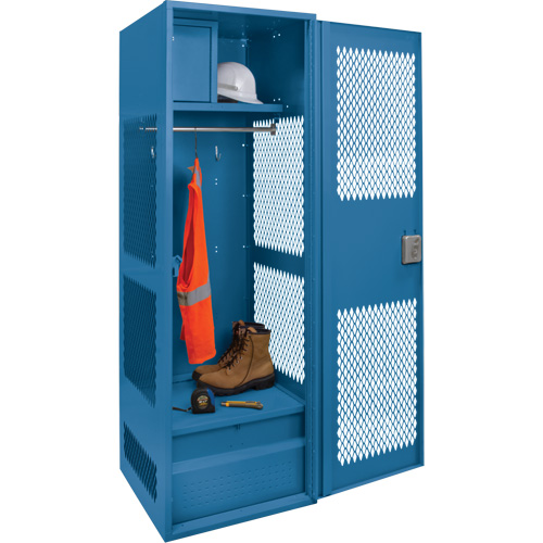 Casier pour &eacute;quipement avec porte, Acier, 24" la x 18" p x 72" h, Bleu fonc&eacute; Southpoint Industrial Supply