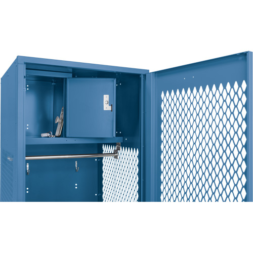 Casier pour &eacute;quipement avec porte, Acier, 24" la x 18" p x 72" h, Bleu fonc&eacute; Southpoint Industrial Supply