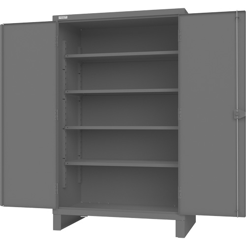 Cabinet with Recessed Pegboard Doors, Steel, 4 Shelves, 78" H x 48" W x 30" D, Grey Southpoint Industrial Supply