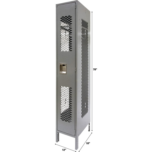 Casiers ventil&eacute;s, 12" x 18" x 78", Acier, Gris, D&eacute;mont&eacute;, Perfor&eacute; Southpoint Industrial Supply
