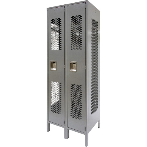 Casiers ventil&eacute;s, Bloc de 2, 24" x 18" x 78", Acier, Gris, D&eacute;mont&eacute;, Perfor&eacute; Southpoint Industrial Supply