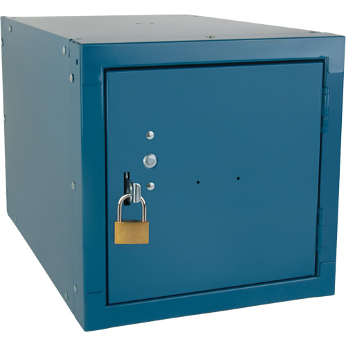 Stackable Cube Locker, 12" x 18" x 12", Steel, Blue, Knocked Down Southpoint Industrial Supply