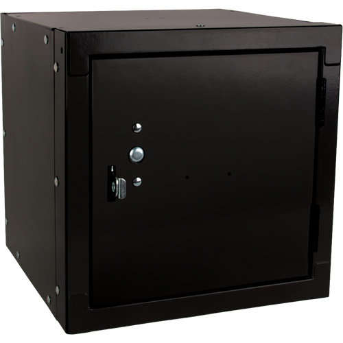 Stackable Cube Locker, 12" x 12" x 12", Steel, Black, Knocked Down Southpoint Industrial Supply