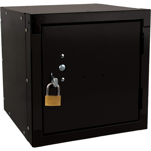 Stackable Cube Locker, 12" x 12" x 12", Steel, Black, Knocked Down Southpoint Industrial Supply